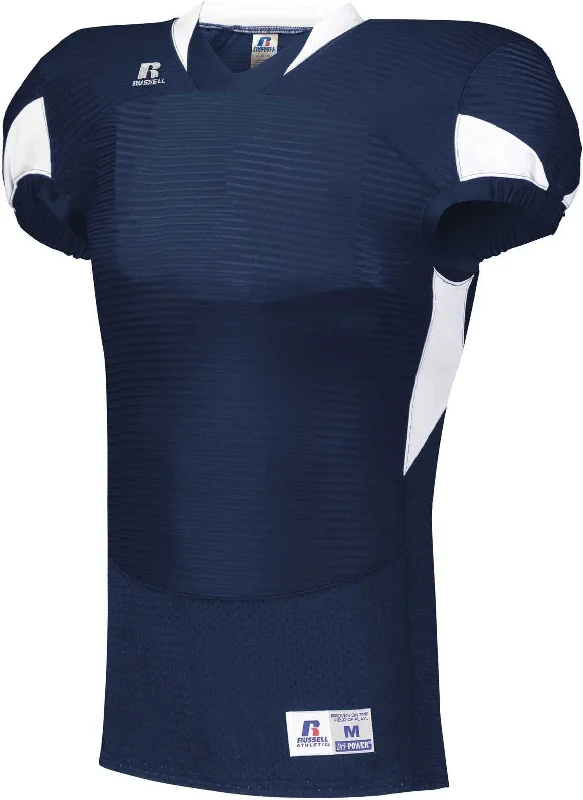 Russell S81XCM Waist Length Football Jersey - Navy White