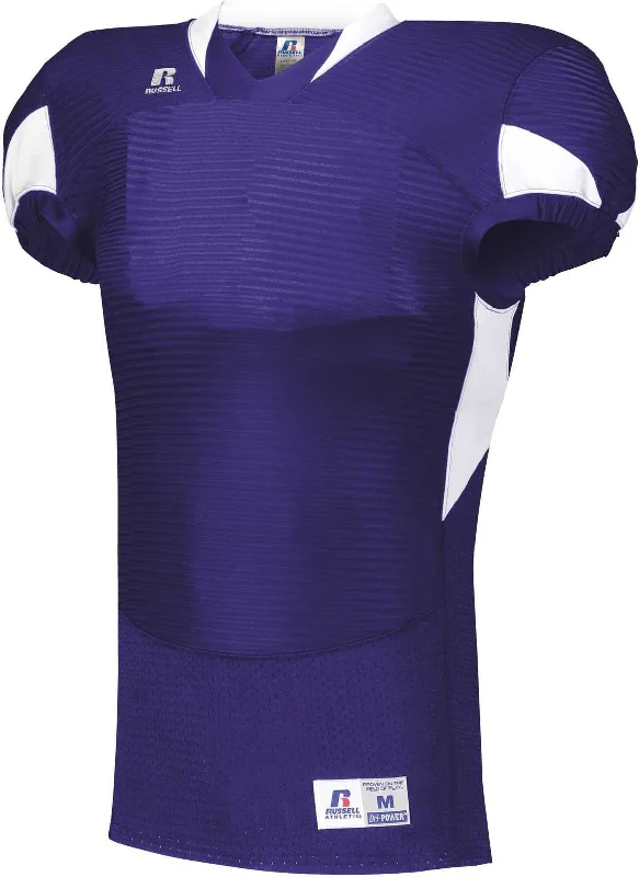 Russell S81XCM Waist Length Football Jersey - Purple White