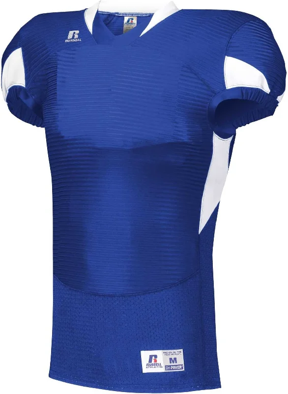 Russell S81XCM Waist Length Football Jersey - Royal White