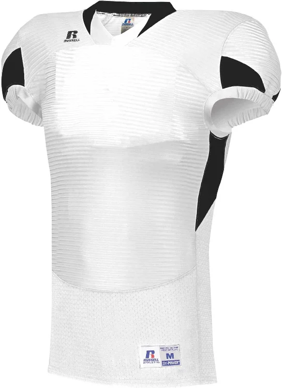 Russell S81XCM Waist Length Football Jersey - White Black