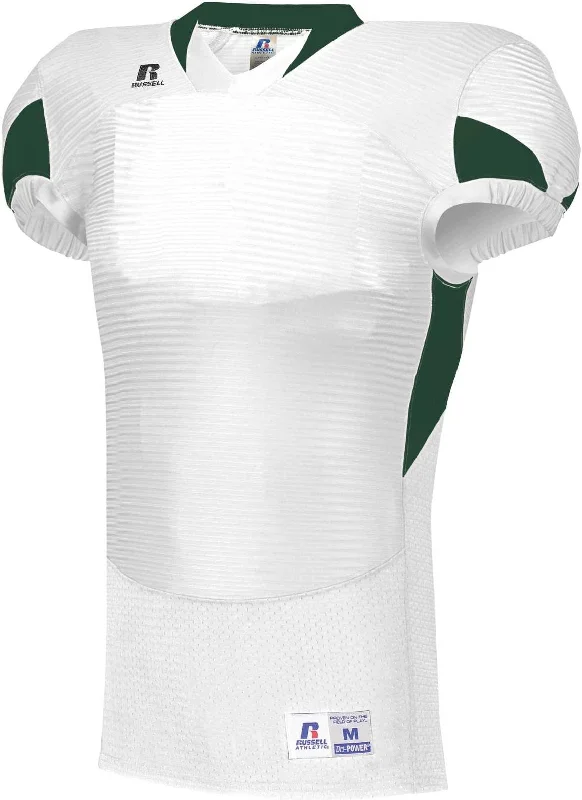 Russell S81XCM Waist Length Football Jersey - White Dark Green