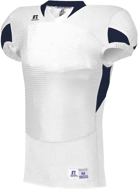 Russell S81XCM Waist Length Football Jersey - White Navy