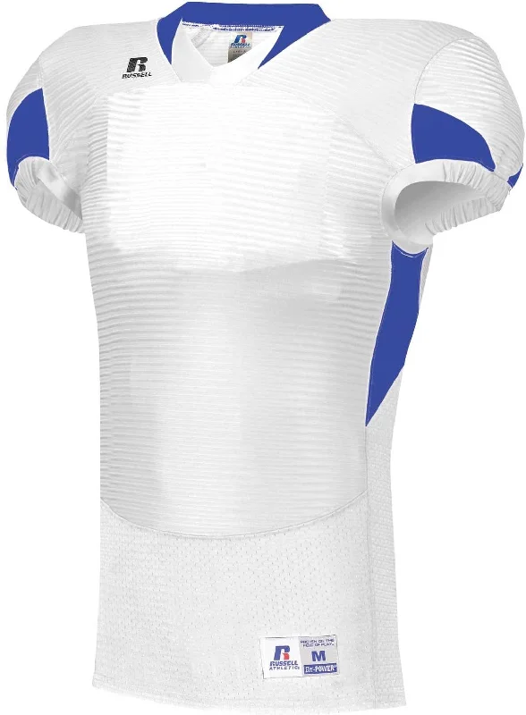 Russell S81XCM Waist Length Football Jersey - White Royal