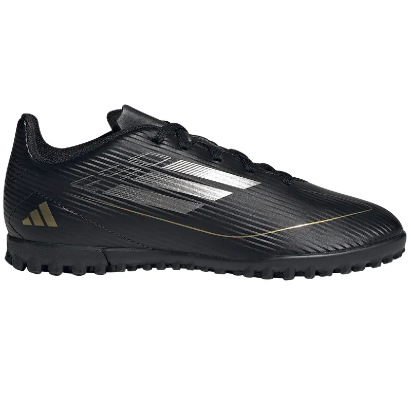 adidas F50 Club Turf Football Boots - Youth - Black/Iron Metallic/Gold