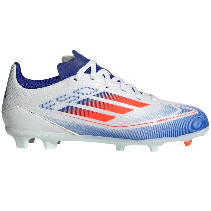 adidas F50 League FG/MG Football Boots - Youth - White/Red/Lucid Blue