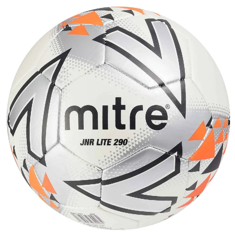 Mitre Lite 290 JU Football - White/Silver/Orange Size 5