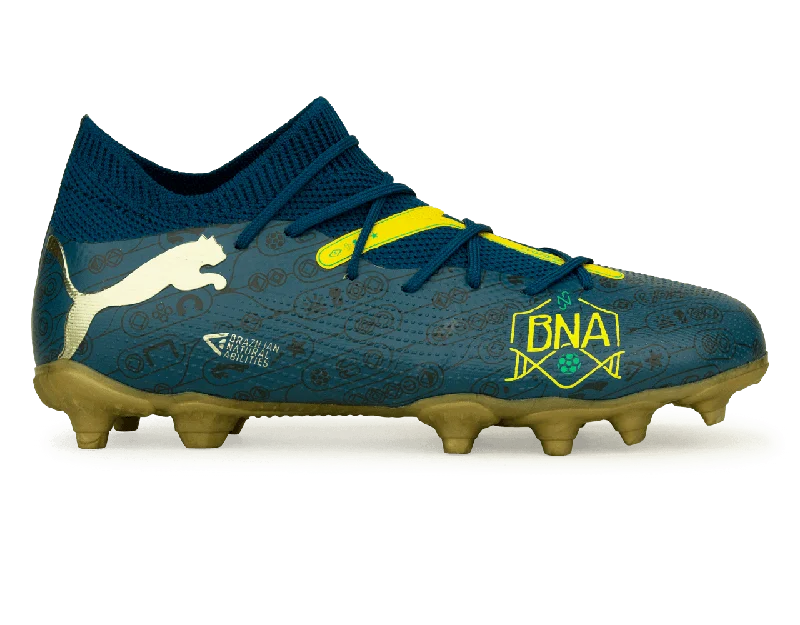 PUMA x Neymar JR Kids Future 7 Match BNA FG/AG Blue/Yellow/Green Gold