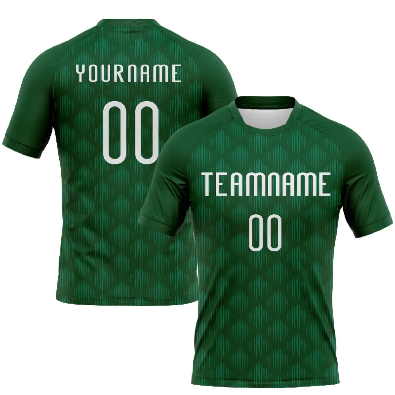 Custom Green White Geometric Shape Sublimation Volleyball Uniform Jersey