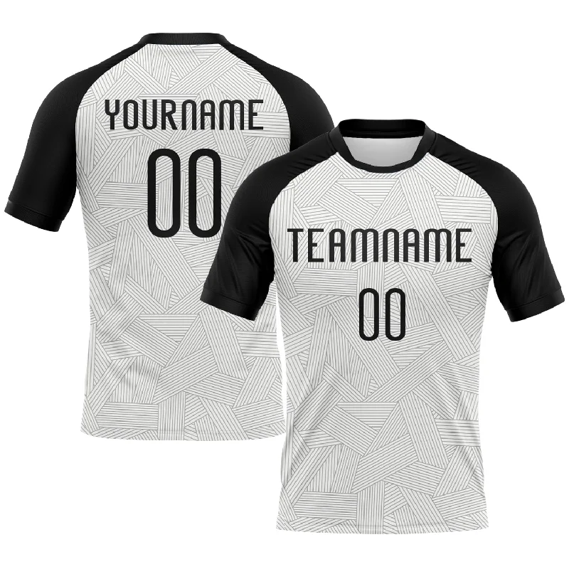 Custom White Black Abstract Line Sublimation Volleyball Uniform Jersey